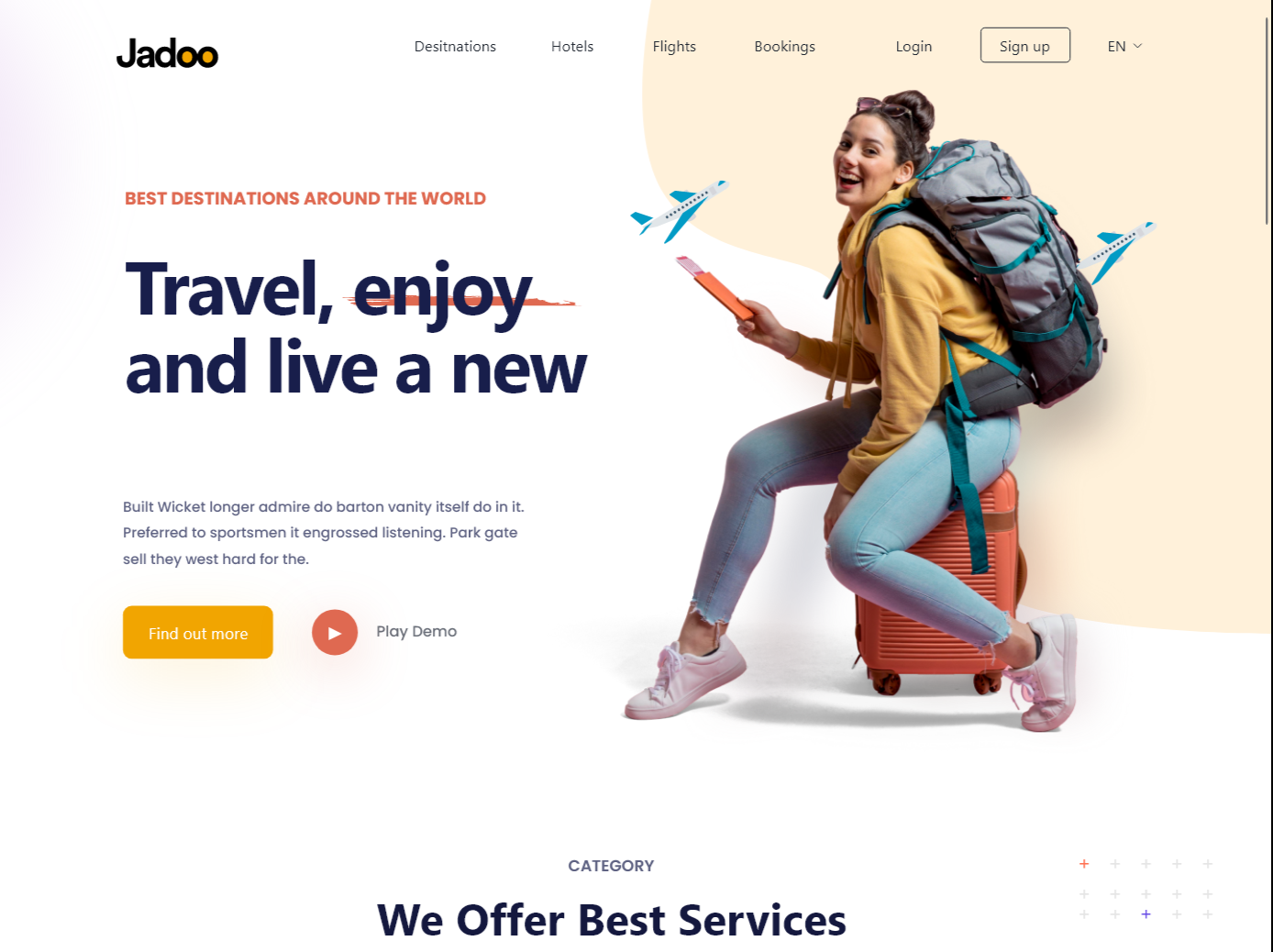 Travel Website Landing Page UI